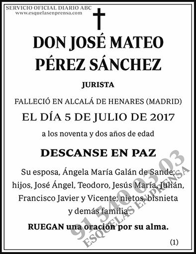 José Mateo Pérez Sánchez